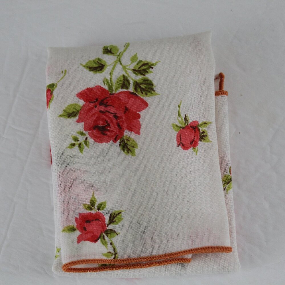 Vintage Ladies Handkerchief /Vanity Scarf Square Roses